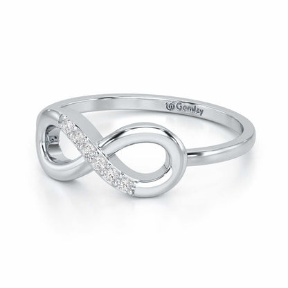 Glint of Infinity Silver Ring - White Gold - Image 3