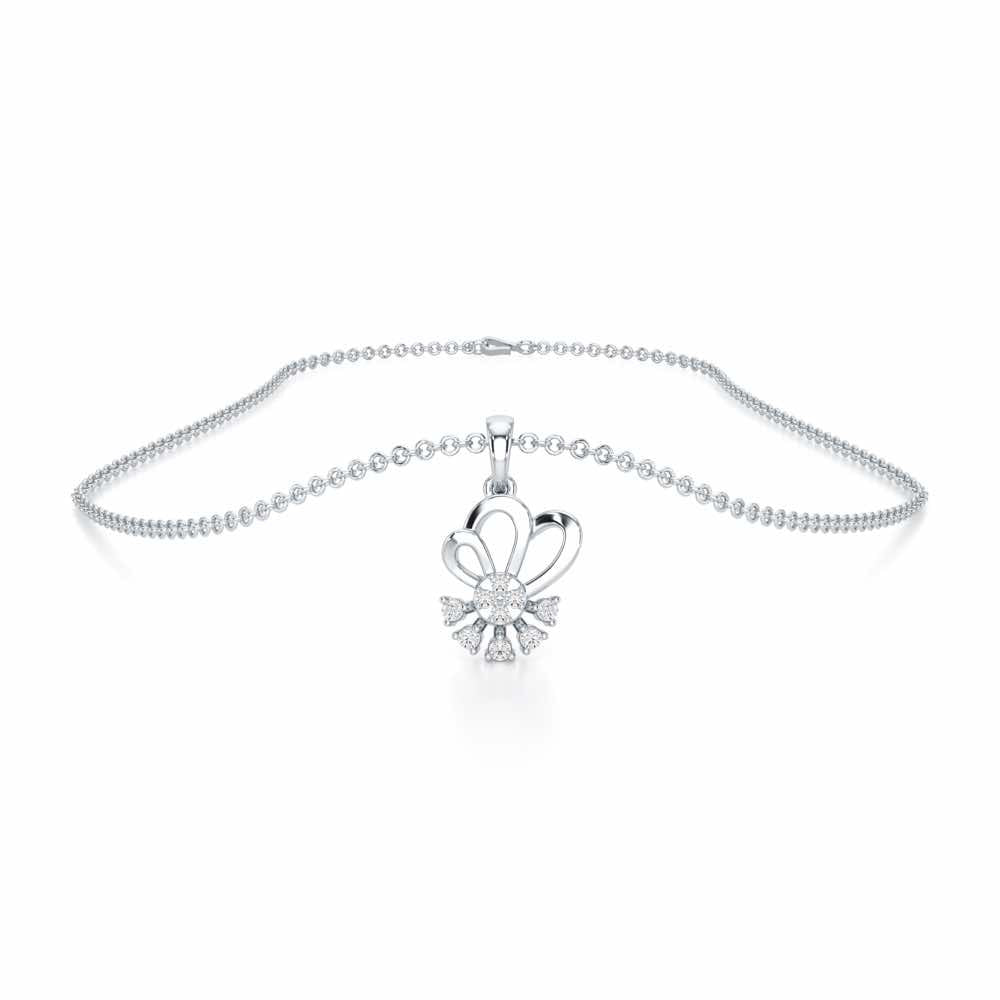 Graceful Glow Silver Pendant - White Gold - Image 3