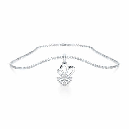 Graceful Glow Silver Pendant - White Gold - Image 3