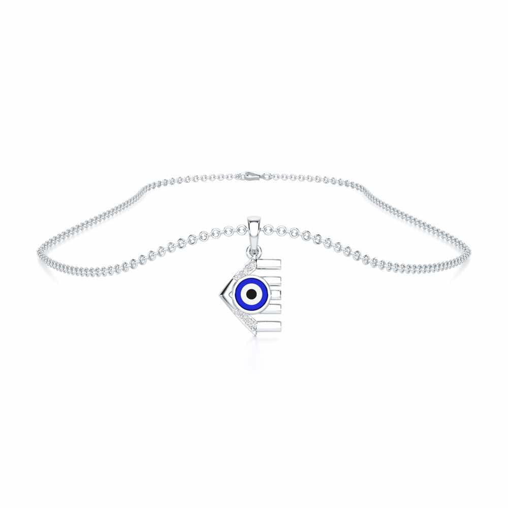 Fate Protector Silver Pendant - White Gold - Image 3