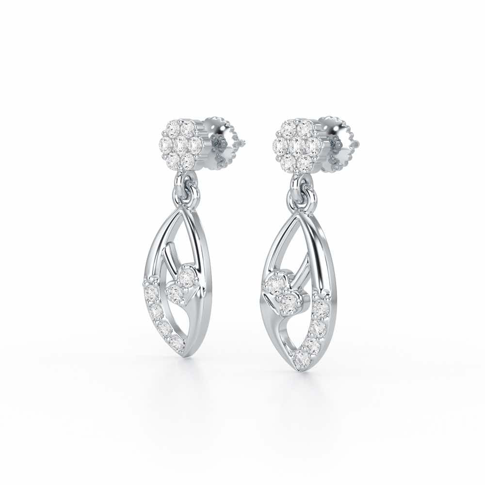 Flawless Epitome Dangler Silver Earrings - White Gold - Image 3
