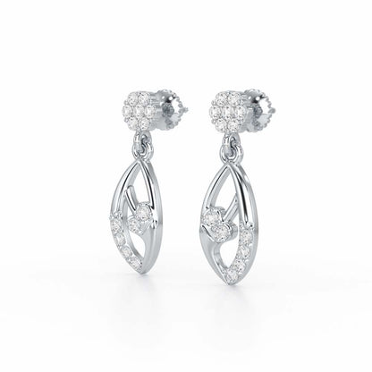 Flawless Epitome Dangler Silver Earrings - White Gold - Image 3