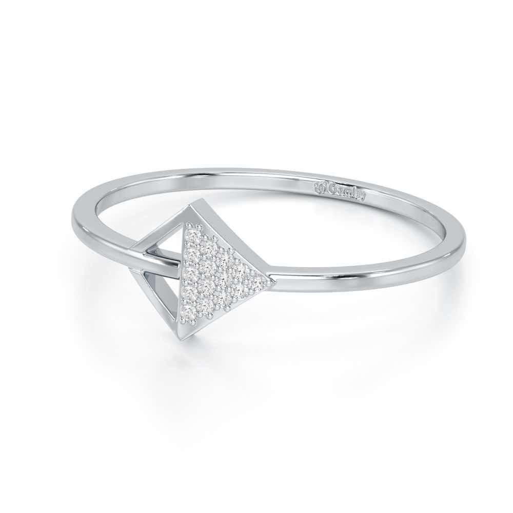 Glowing Gem Silver Ring - White Gold - Image 3