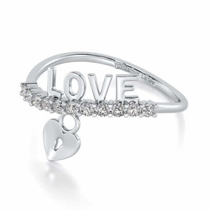 Hang Love Silver Ring - White Gold - Image 3