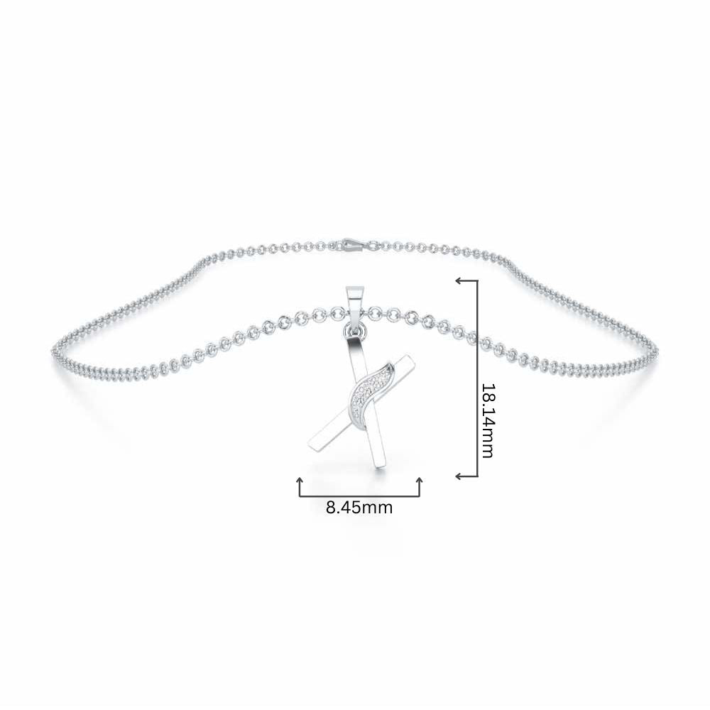 X-Spark Silver Pendant - White Gold - Image 4