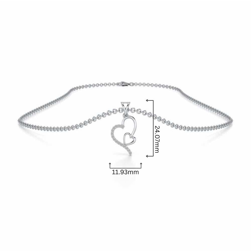 I-Heart Silver Pendant - White Gold - Image 4