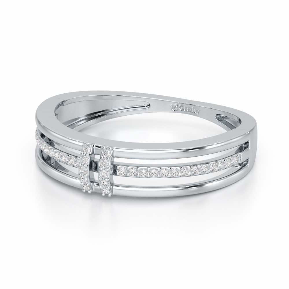 Evoke Shimmer Silver Ring - White Gold - Image 3