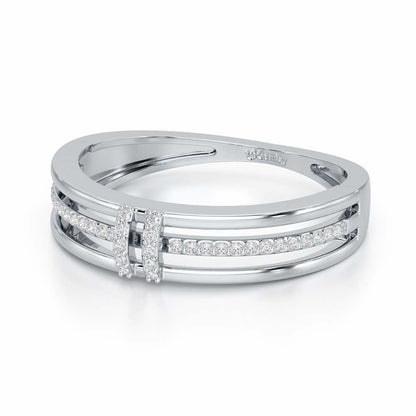 Evoke Shimmer Silver Ring - White Gold - Image 3