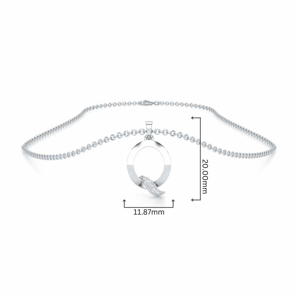 Q-Spark Silver Pendant - White Gold - Image 4