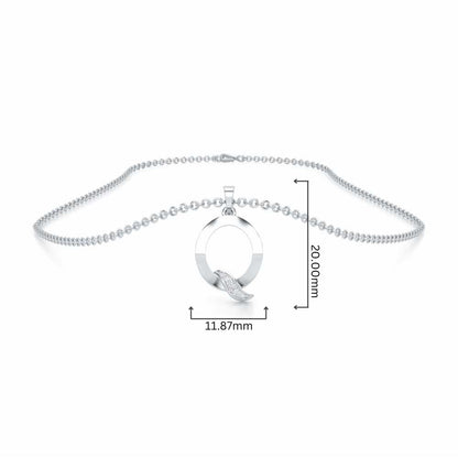 Q-Spark Silver Pendant - White Gold - Image 4