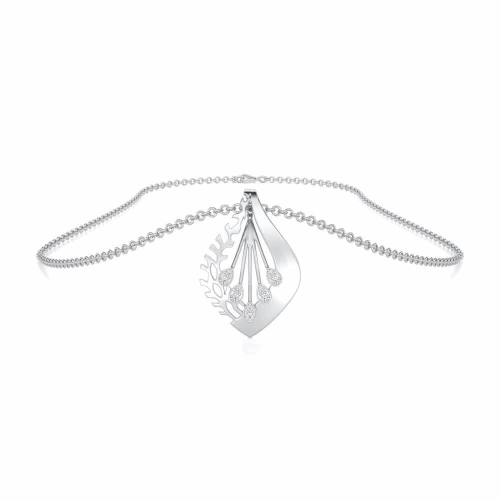 Enchanting Growth Silver Pendant - White Gold - Image 3