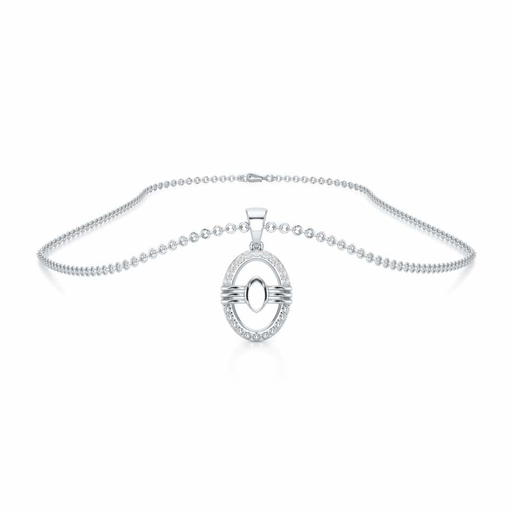 Trinetradhari Silver Pendant - White Gold - Image 3
