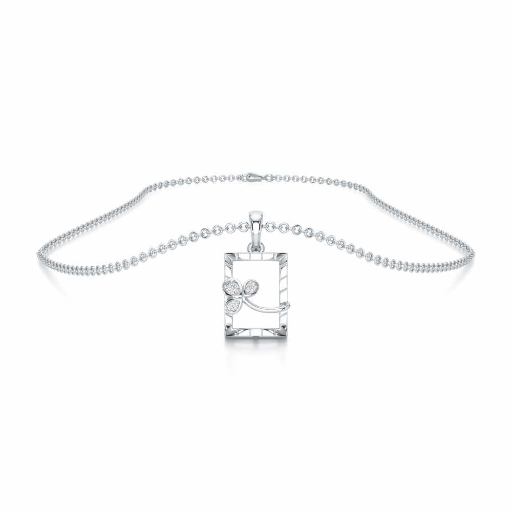 Opal Shine Silver Pendant - White Gold - Image 3