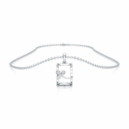 Opal Shine Silver Pendant - White Gold - Image 3