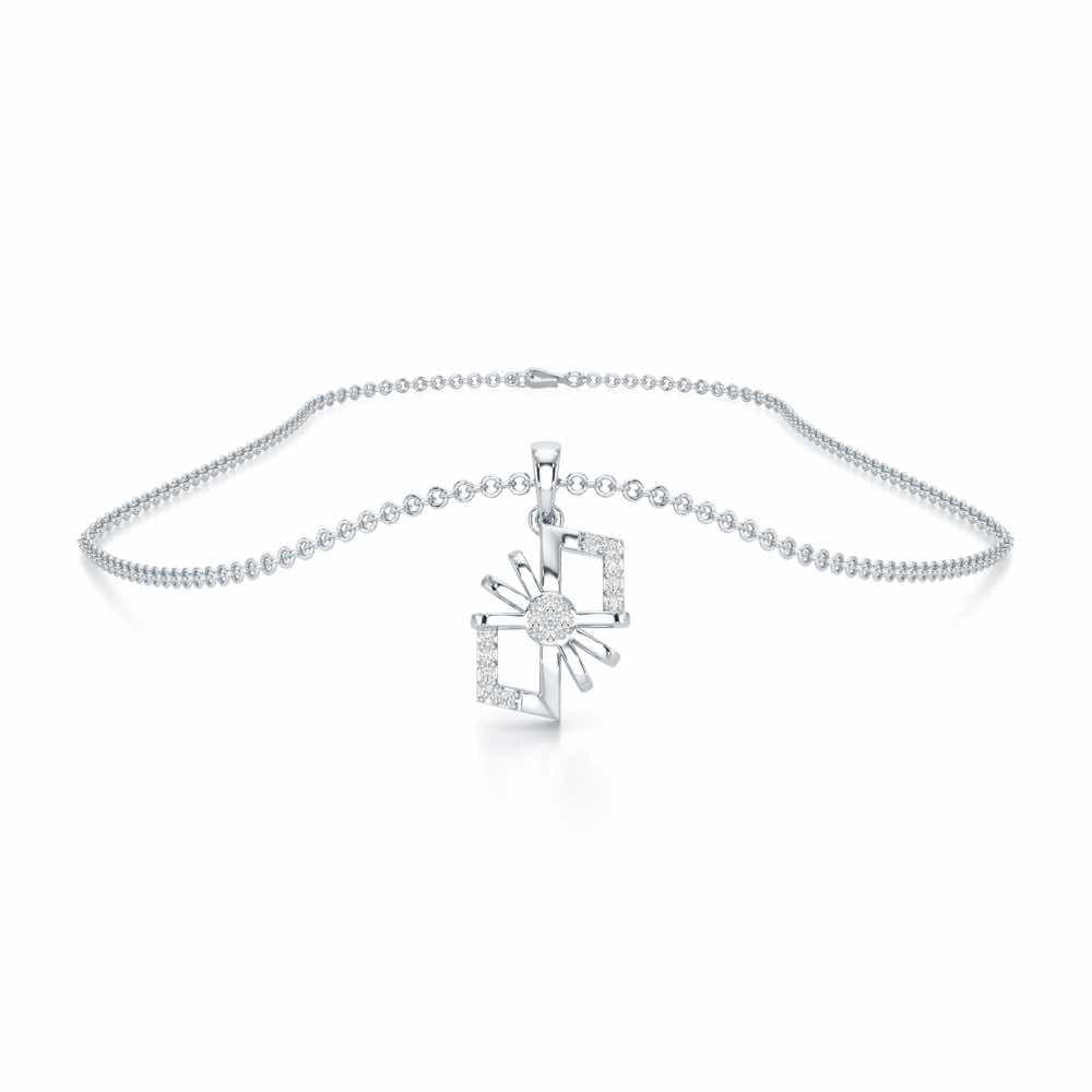 Luminous Essence Silver Pendant - White Gold - Image 3