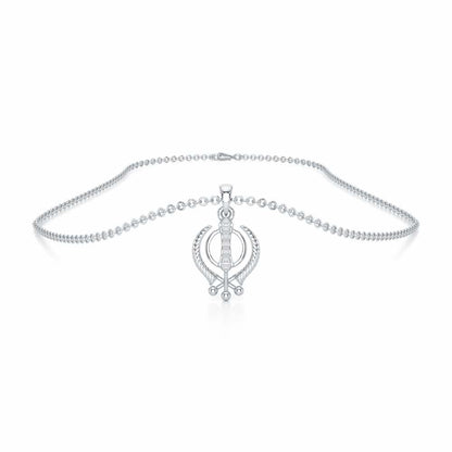 Khalsa Pure Silver Pendant - White Gold - Image 3