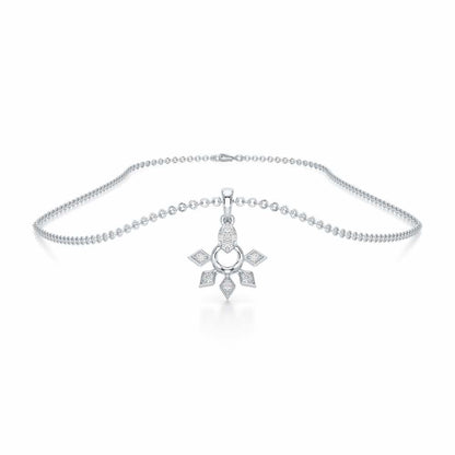 Luxe Halo Silver Pendant - White Gold - Image 3