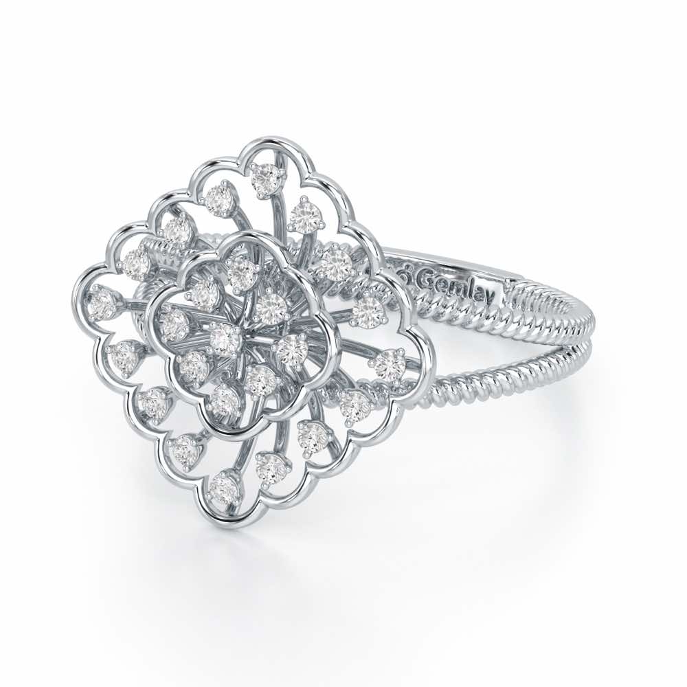 Zeppelin Glow Silver Ring - White Gold - Image 3