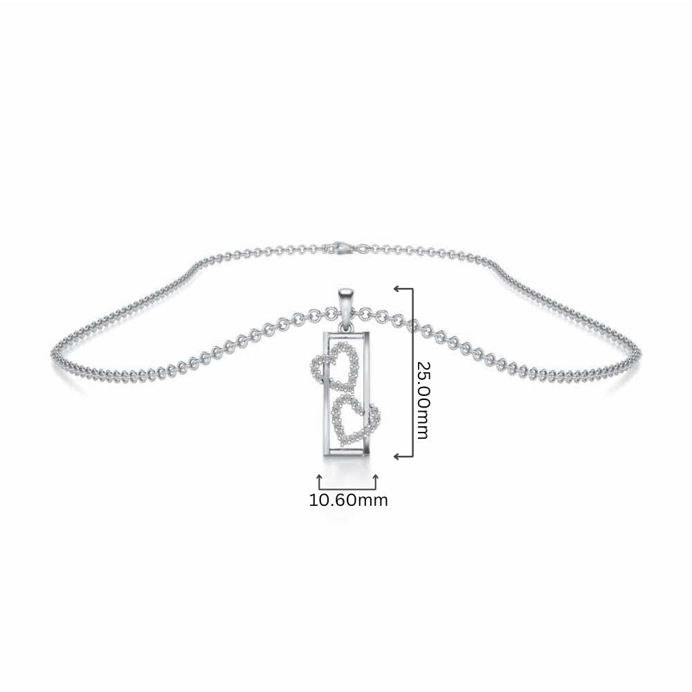 Heart Window Silver Pendant - White Gold - Image 4