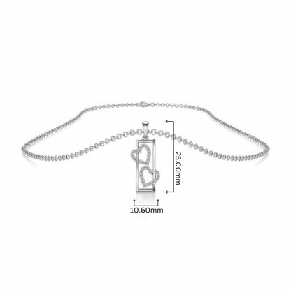 Heart Window Silver Pendant - White Gold - Image 4