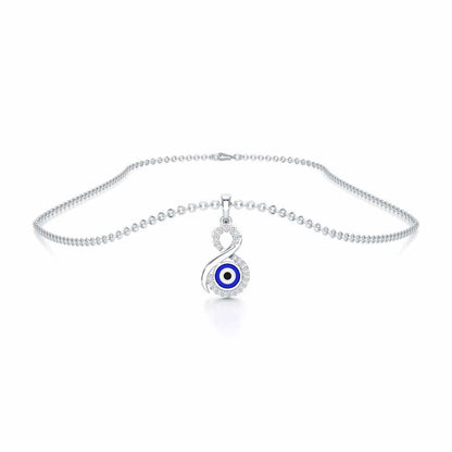 Sacred Gaze Silver Pendant - White Gold - Image 3