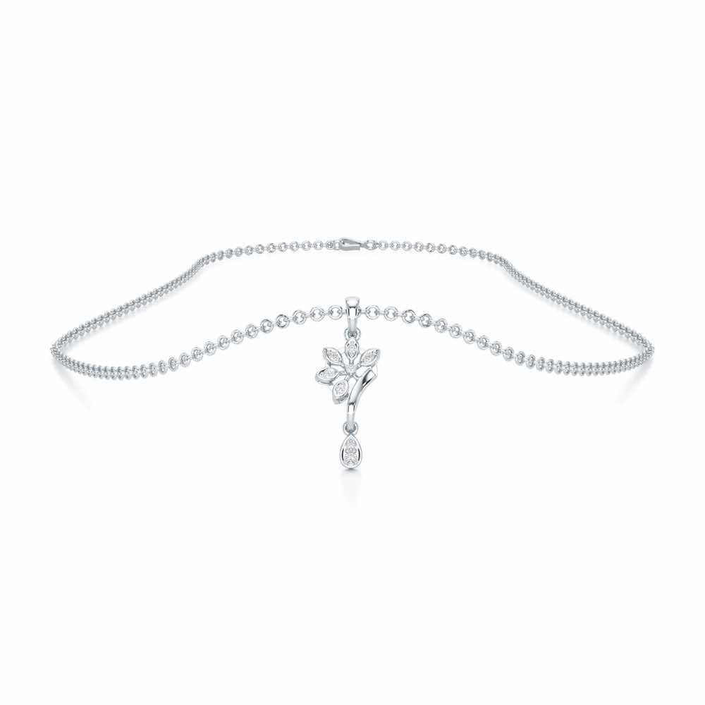 Dewdrop Radiance Silver Pendant - White Gold - Image 3