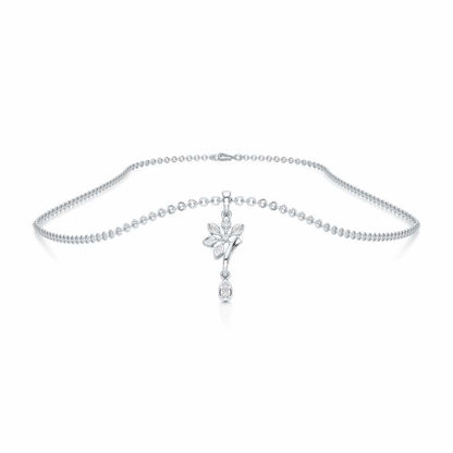 Dewdrop Radiance Silver Pendant - White Gold - Image 3