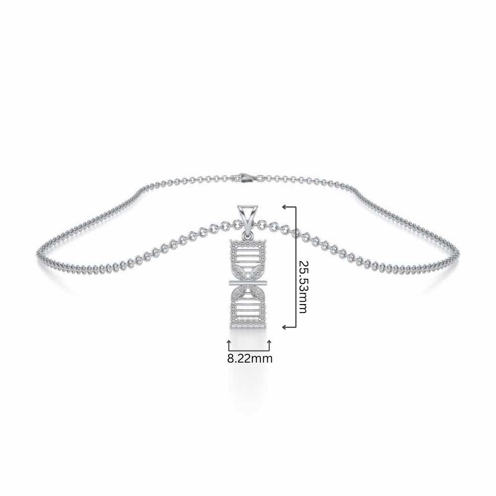 Twirled Silver Pendant - White Gold - Image 4