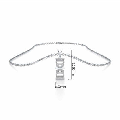 Twirled Silver Pendant - White Gold - Image 4