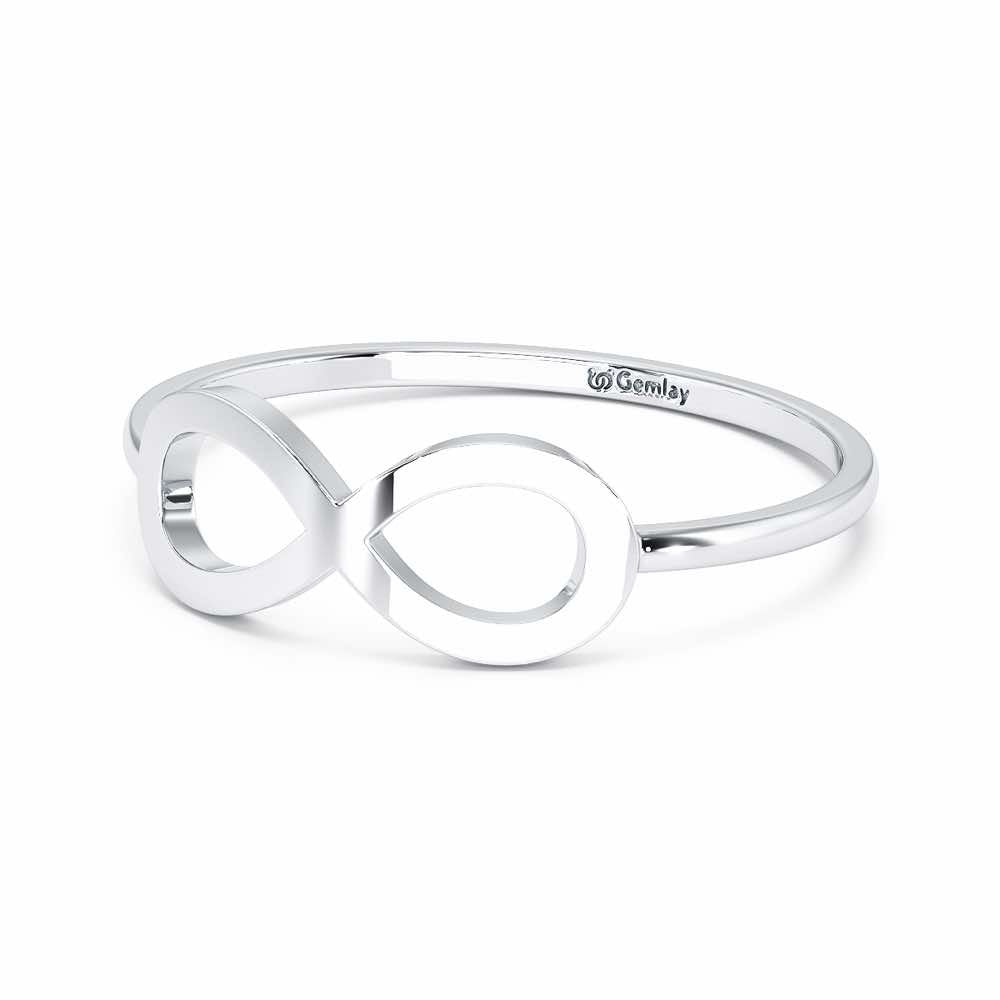 Dazzle Infinity Women Silver Ring - White Gold - Image 3