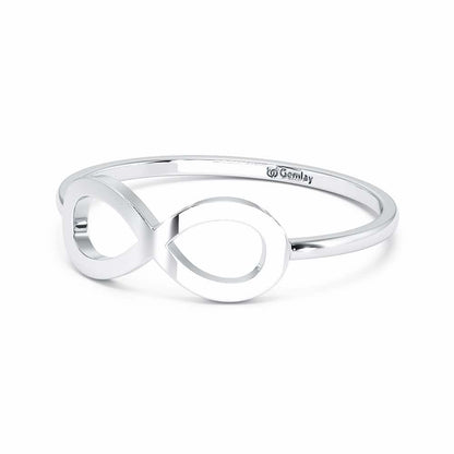 Dazzle Infinity Women Silver Ring - White Gold - Image 3