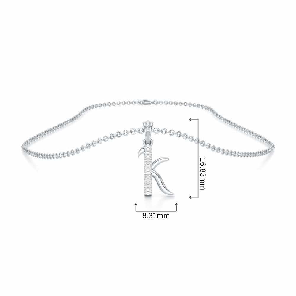 K-Luke Silver Pendant - White Gold - Image 4