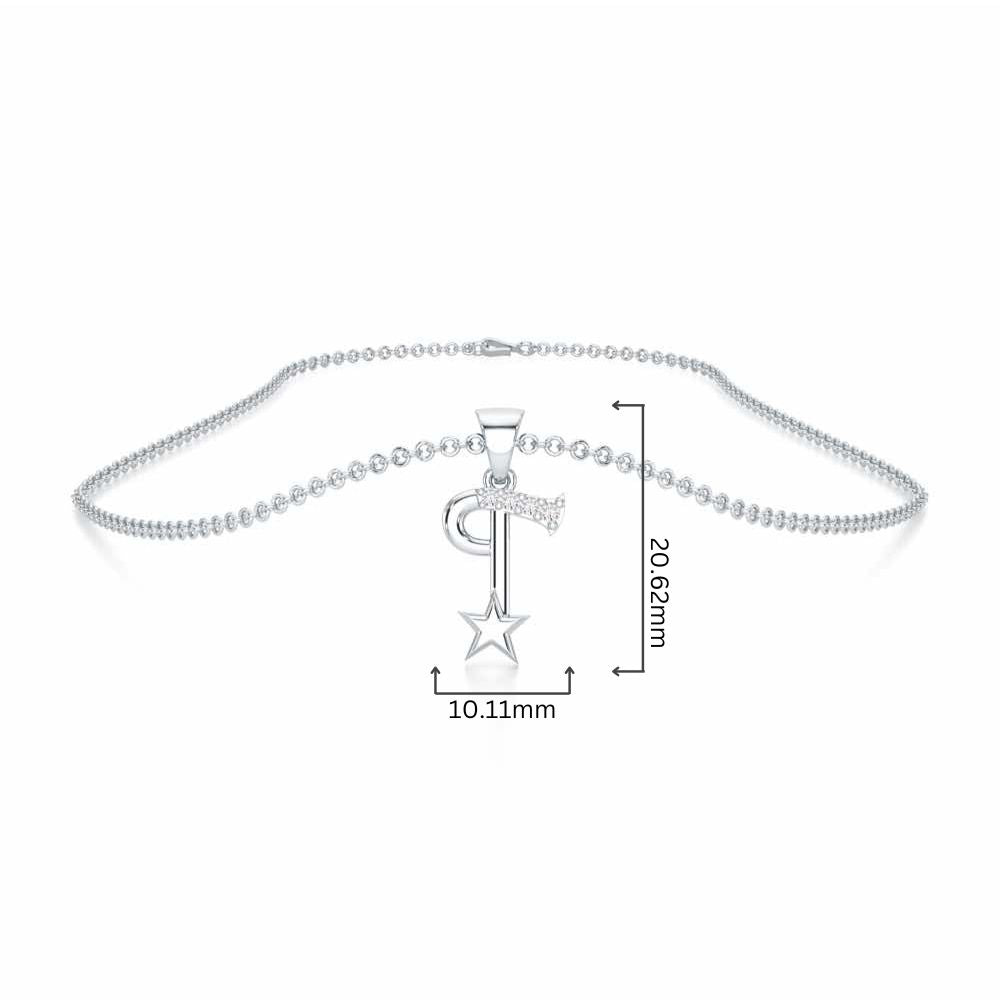 T-Glint Silver Pendant - White Gold - Image 4
