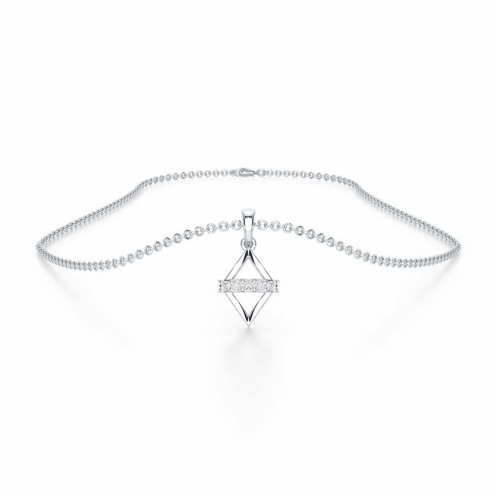 Soft Spark Silver Pendant - White Gold - Image 3