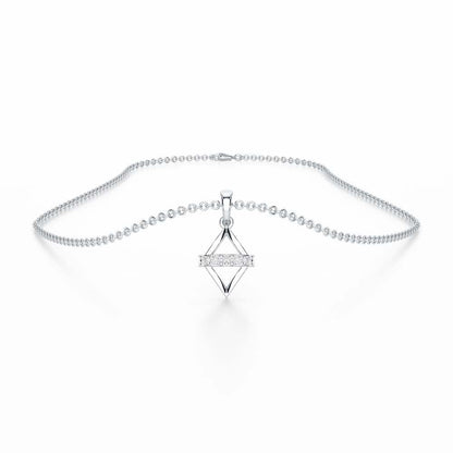Soft Spark Silver Pendant - White Gold - Image 3