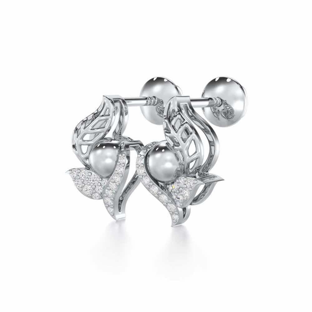Blissful Harmonies Silver Earrings - White Gold - Image 3