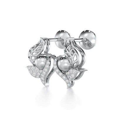 Blissful Harmonies Silver Earrings - White Gold - Image 3