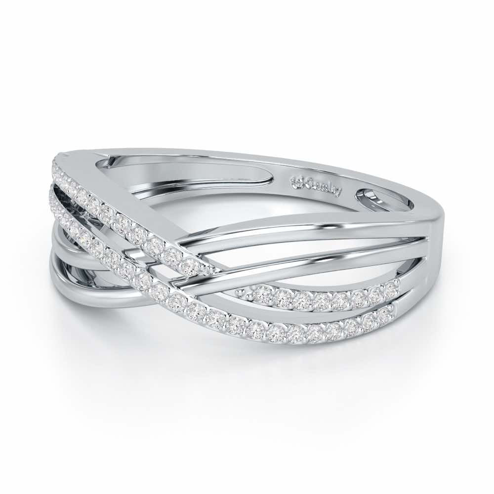 Misa Curves Silver Ring - White Gold - Image 3
