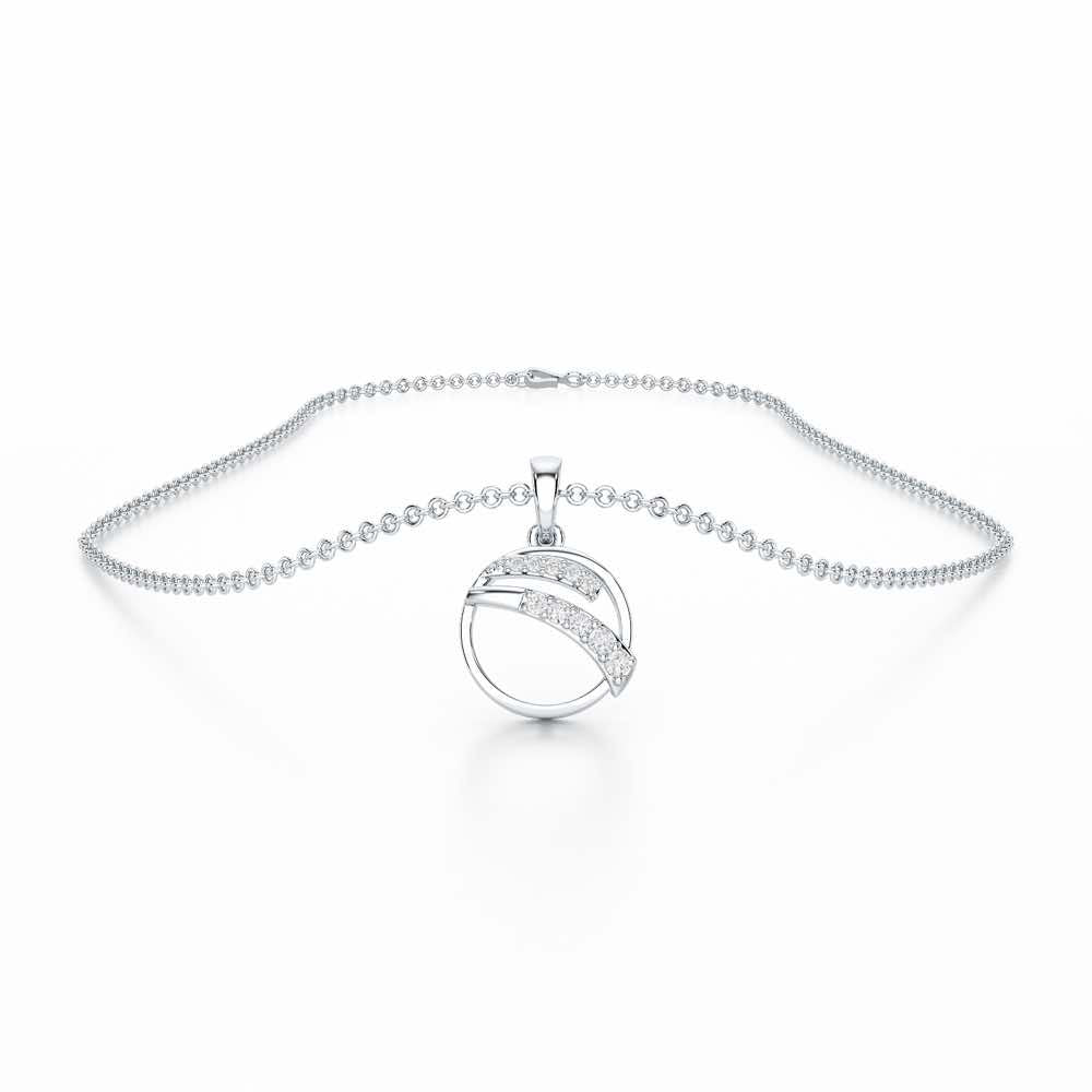 Celeste Sparkle Silver Pendant - White Gold - Image 3