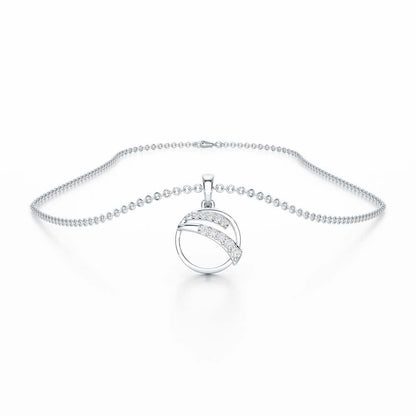 Celeste Sparkle Silver Pendant - White Gold - Image 3