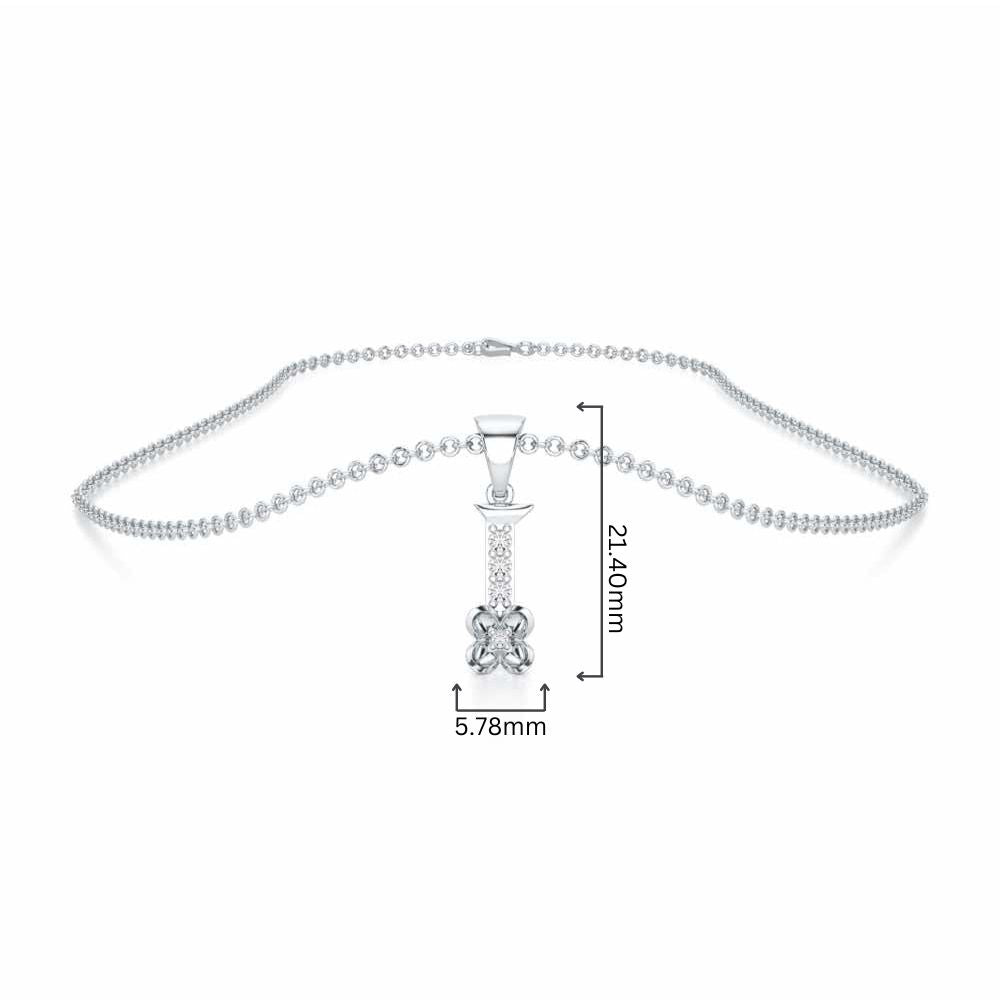 I-Glint Silver Pendant - White Gold - Image 4