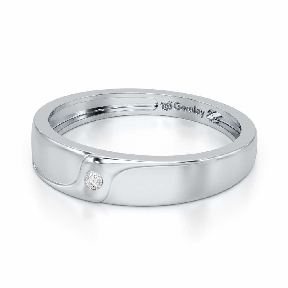 Noctura Silver Ring For Men - White Gold - Image 3