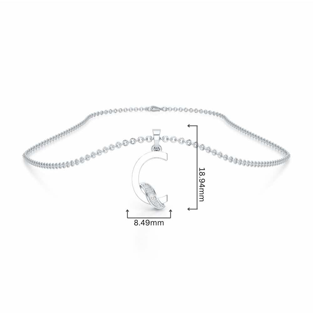 C-Spark Silver Pendant - White Gold - Image 4