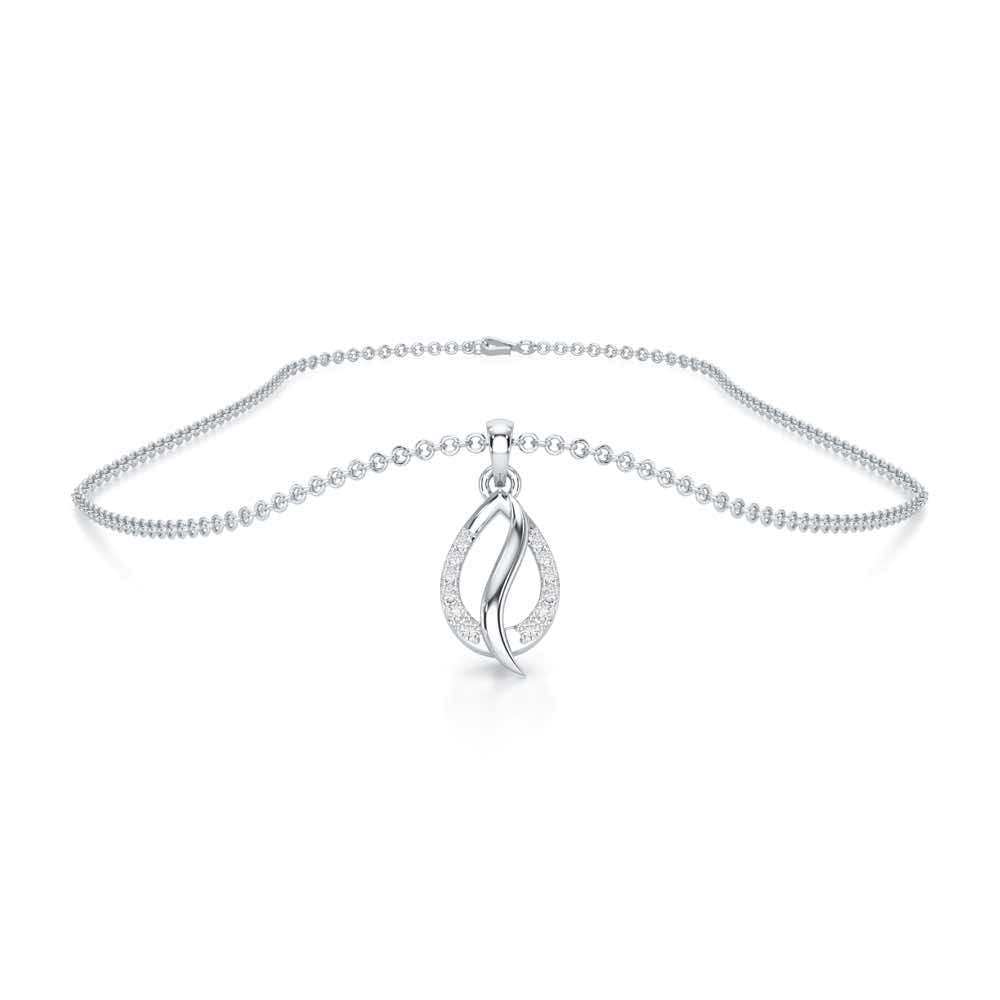 Ethereal Shine Silver Pendant - White Gold - Image 3