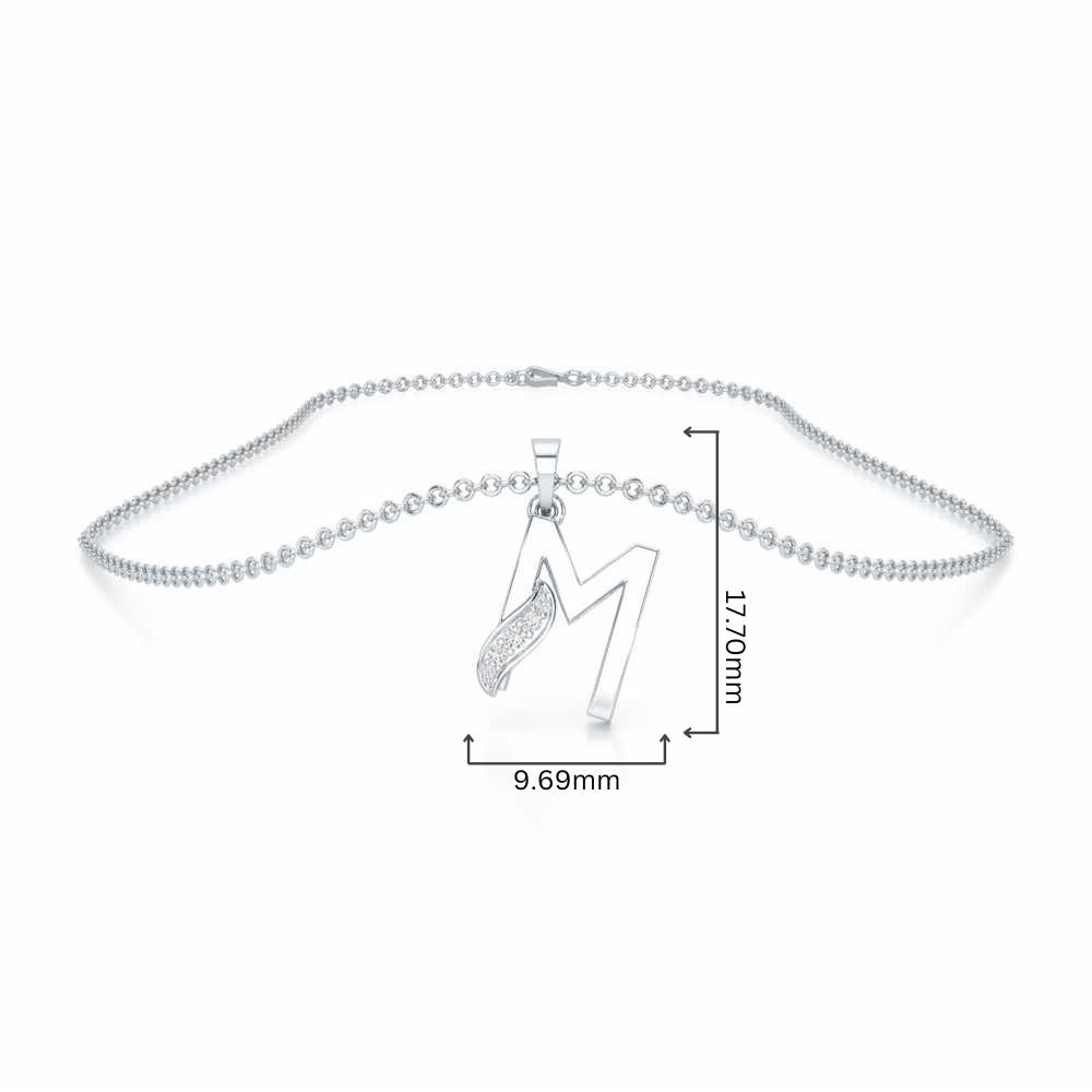 M-Spark Silver Pendant - White Gold - Image 4