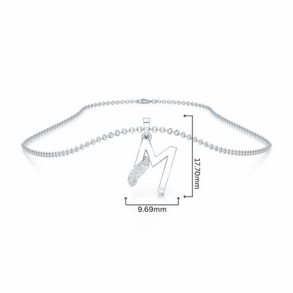 M-Spark Silver Pendant - White Gold - Image 4