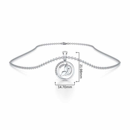 Divine Leaf Silver Pendant - White Gold - Image 4