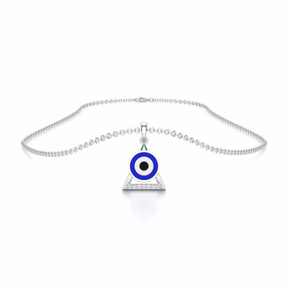 Guardian Eye Silver Pendant - White Gold - Image 3
