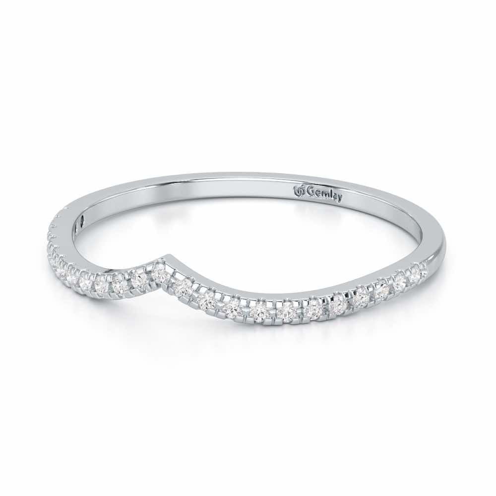 Velvet V Women Silver Ring - White Gold - Image 3