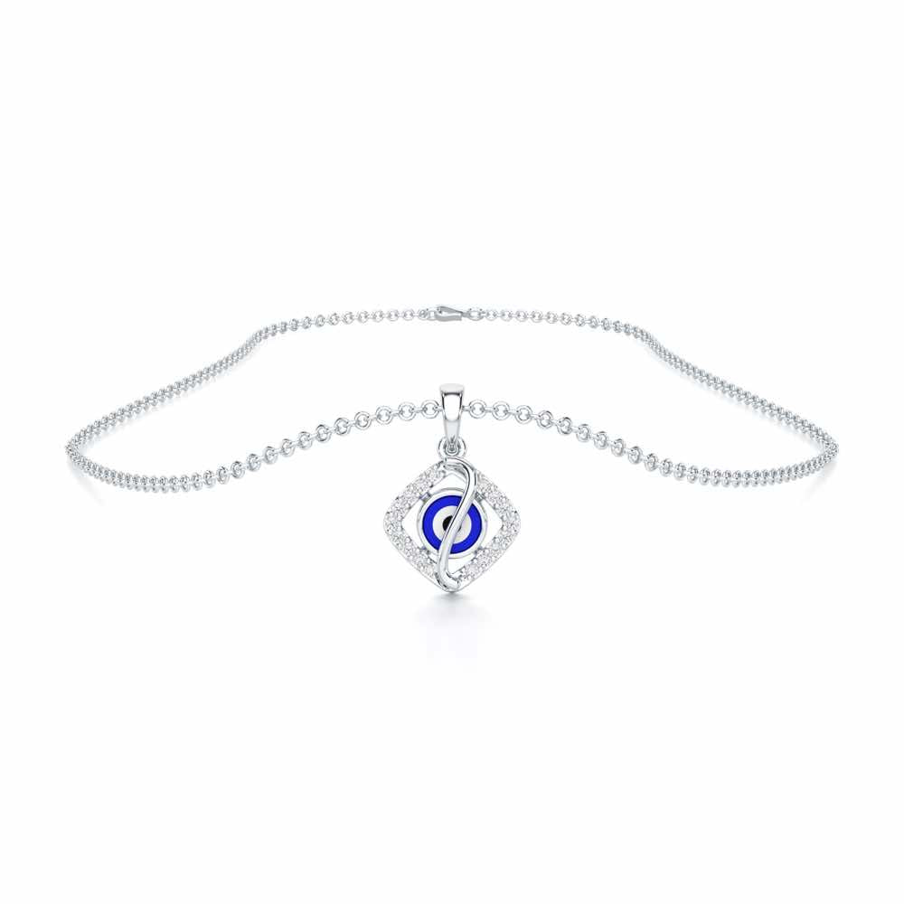 Protective Spark Silver Pendant - White Gold - Image 3